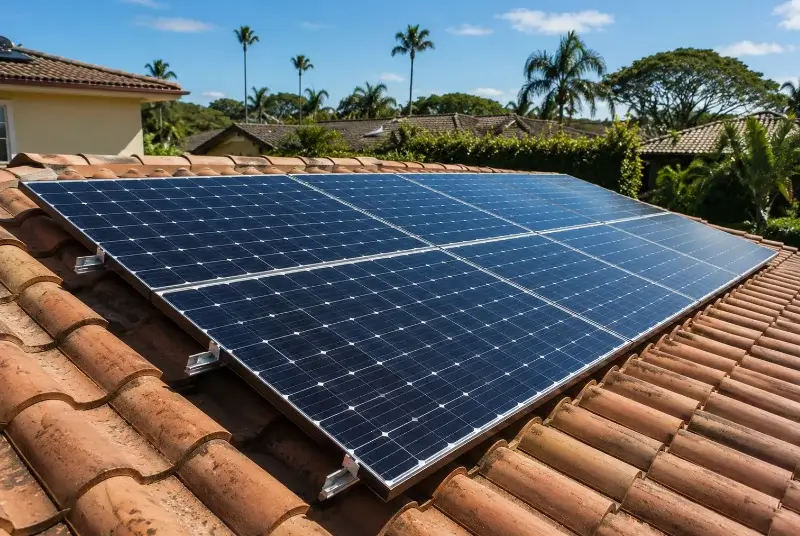 Installation de panneaux solaires à la Grande-Motte